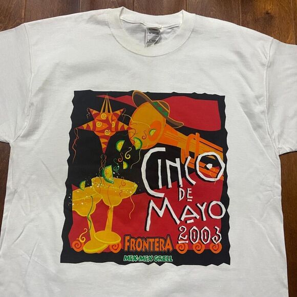 Fruit Of The Loom Vintage Y2K Cinco De Mayo 2003 White T-Shirt Men's Size XL - Picture 2 of 8